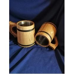 Кухоль для пива з колбою , дубовий