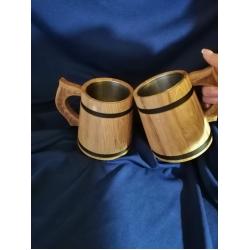 Кухоль для пива з колбою , дубовий