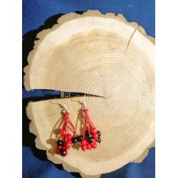 Сережки червоно-чорні