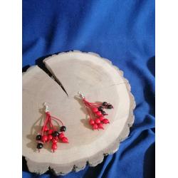 Сережки червоно-чорні